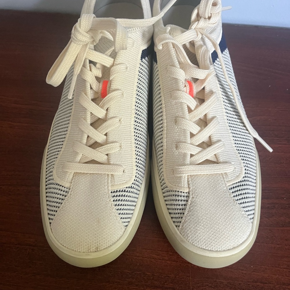 Rothy's Men's Beige and Navy Sneakers - Picture 3 of 7